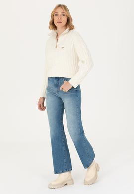 Kadın Mavi Jean Pantolon - 50271464006