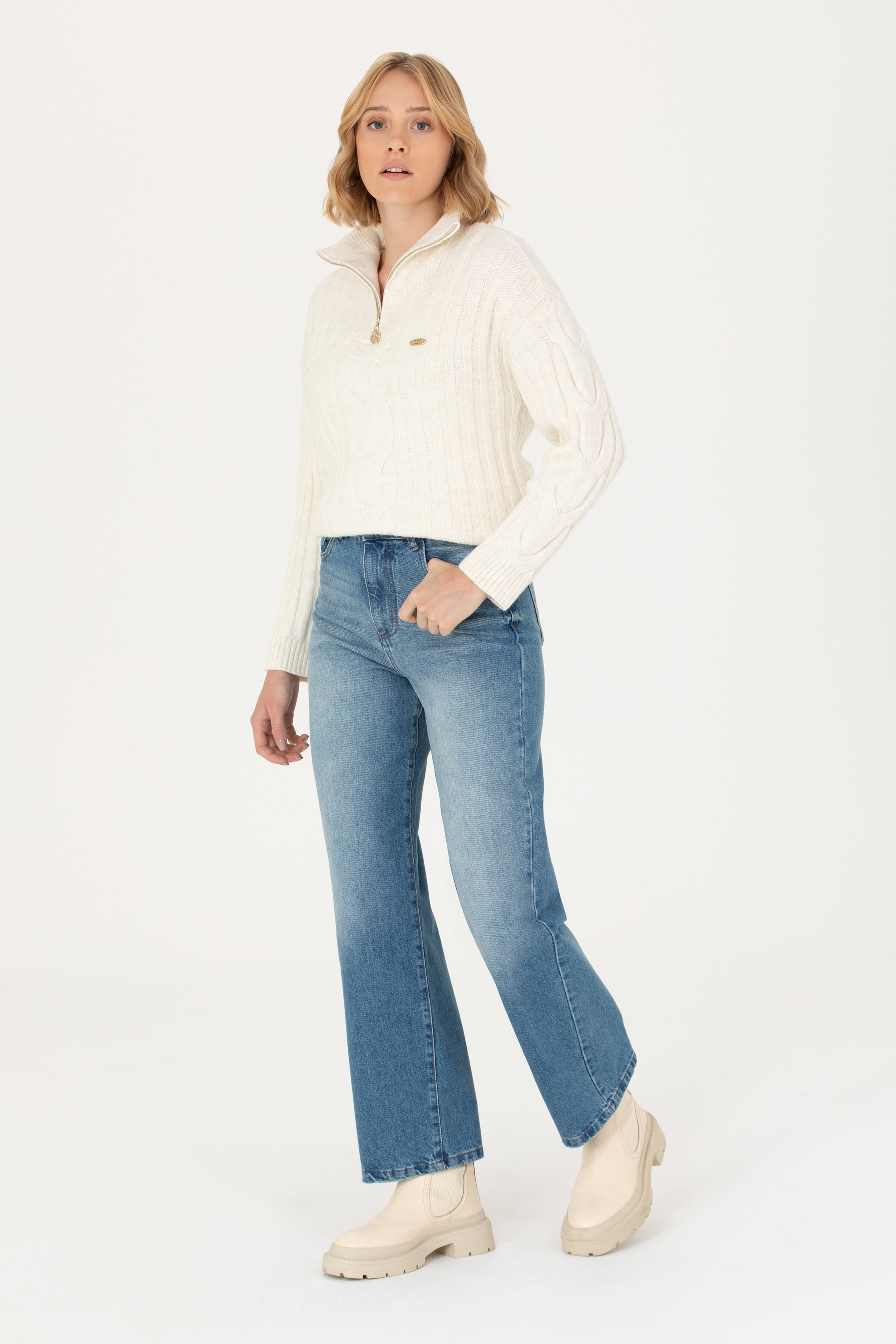 Kadın Mavi Jean Pantolon - Image 3