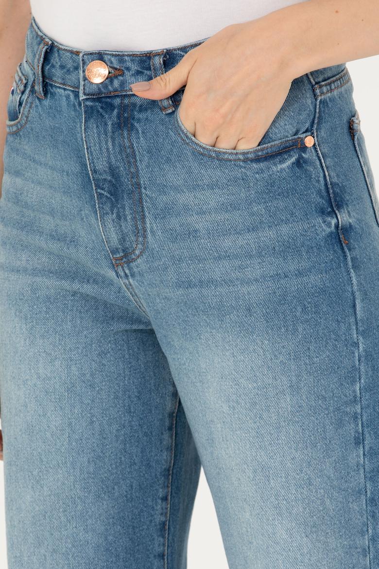 Kadın Mavi Jean Pantolon - 50271464006