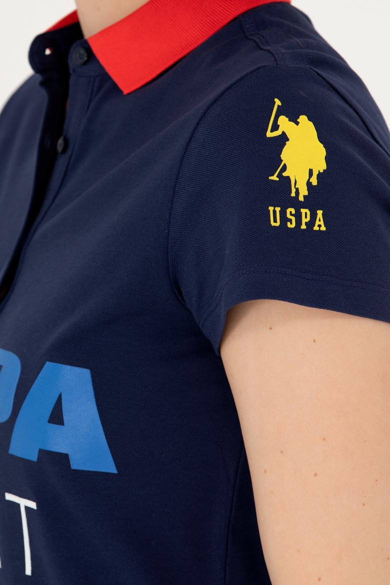 Kadın Lacivert Polo Yaka Mini Boy Örme Elbise - 50263970008