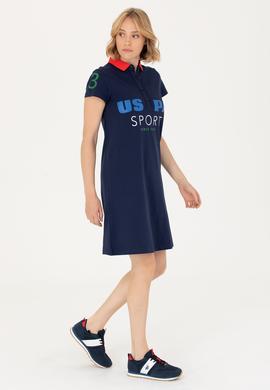 Kadın Lacivert Polo Yaka Mini Boy Örme Elbise - 50263970008