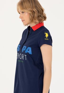 Kadın Lacivert Polo Yaka Mini Boy Örme Elbise - 50263970008