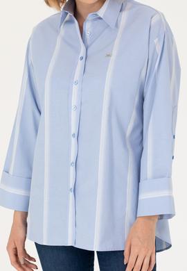Kadın Mavi Uzun Kollu Gömlek - 50267248005