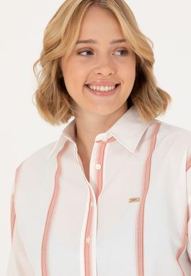 Kadın Ekru Uzun Kollu Gömlek - 50267248013