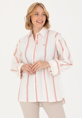 Kadın Ekru Uzun Kollu Gömlek - 50267248013