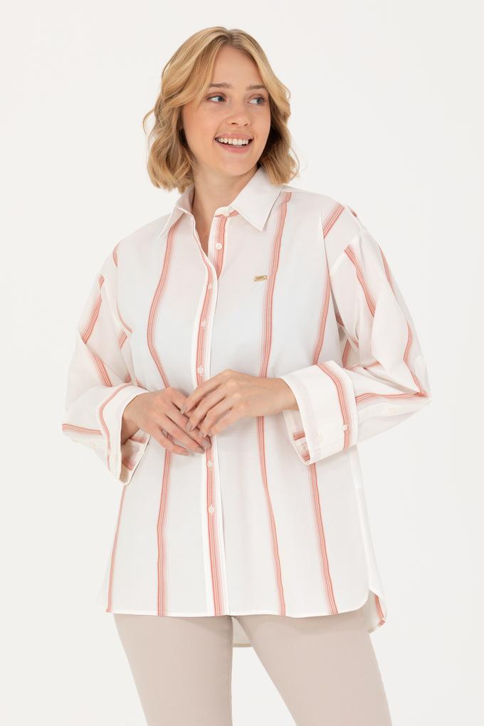 Kadın Ekru Uzun Kollu Gömlek