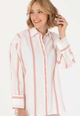 Kadın Ekru Uzun Kollu Gömlek - 50267248013