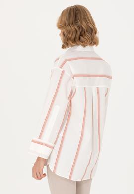 Kadın Ekru Uzun Kollu Gömlek - 50267248013