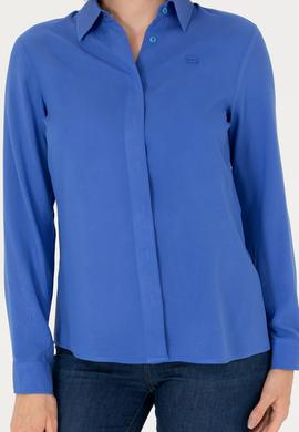 Kadın Mavi Uzun Kollu Gömlek - 50266604042