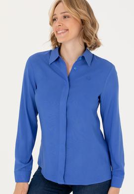 Kadın Mavi Uzun Kollu Gömlek - 50266604042