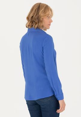 Kadın Mavi Uzun Kollu Gömlek - 50266604042