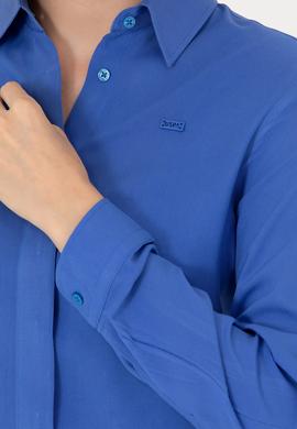 Kadın Mavi Uzun Kollu Gömlek - 50266604042