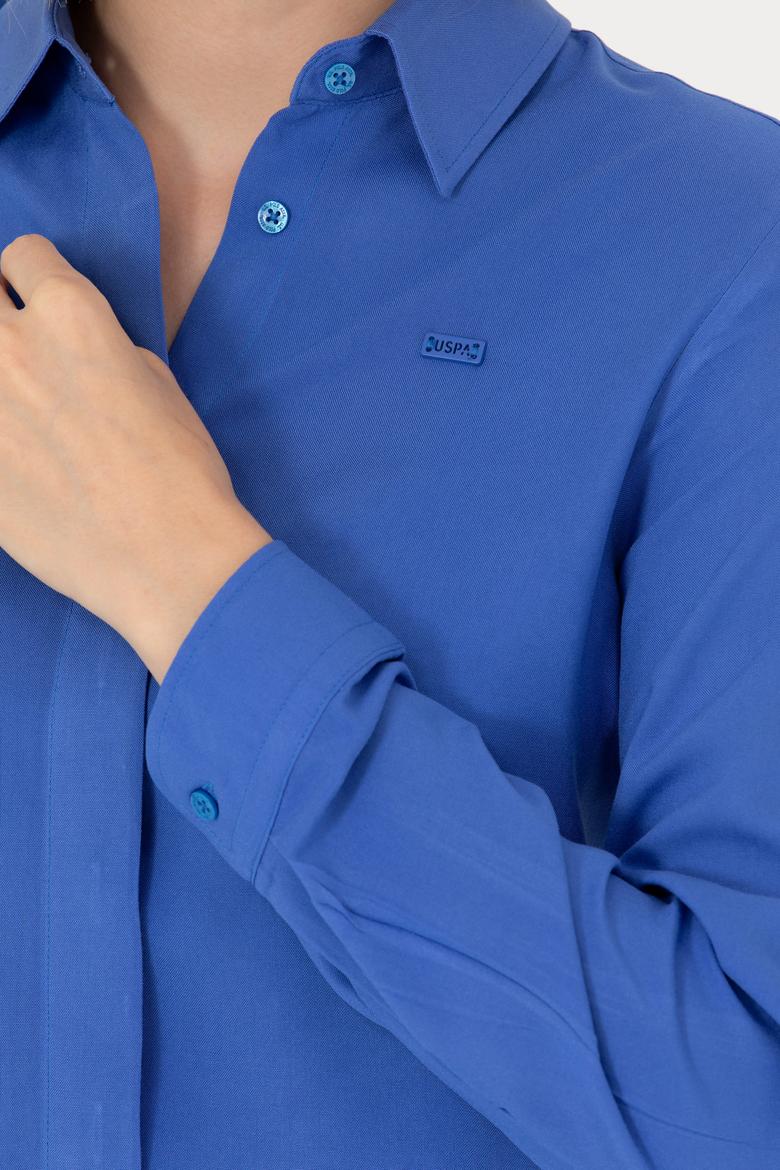 Kadın Mavi Uzun Kollu Gömlek - 50266604042