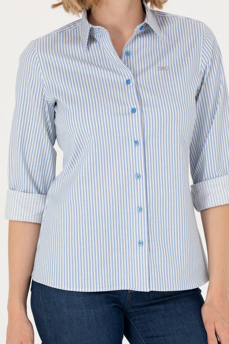 Kadın Saks Uzun Kollu Gömlek - 50266204011