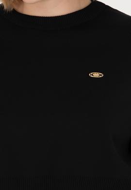 Kadın Siyah Bisiklet Yaka Kazak - 50269499026