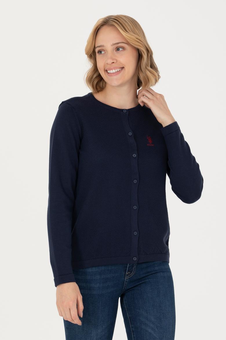 Kadın Lacivert Basic Triko Hırka - 50276236025