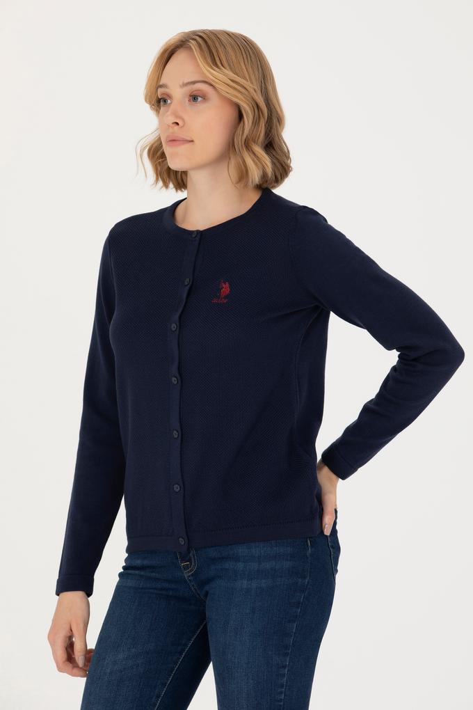 Kadın Lacivert Basic Triko Hırka