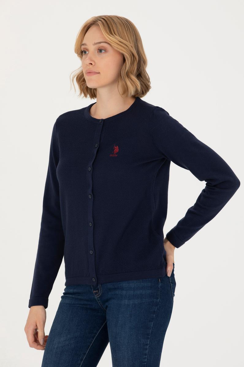 Kadın Lacivert Basic Triko Hırka