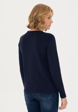 Kadın Lacivert Basic Triko Hırka - 50276236025