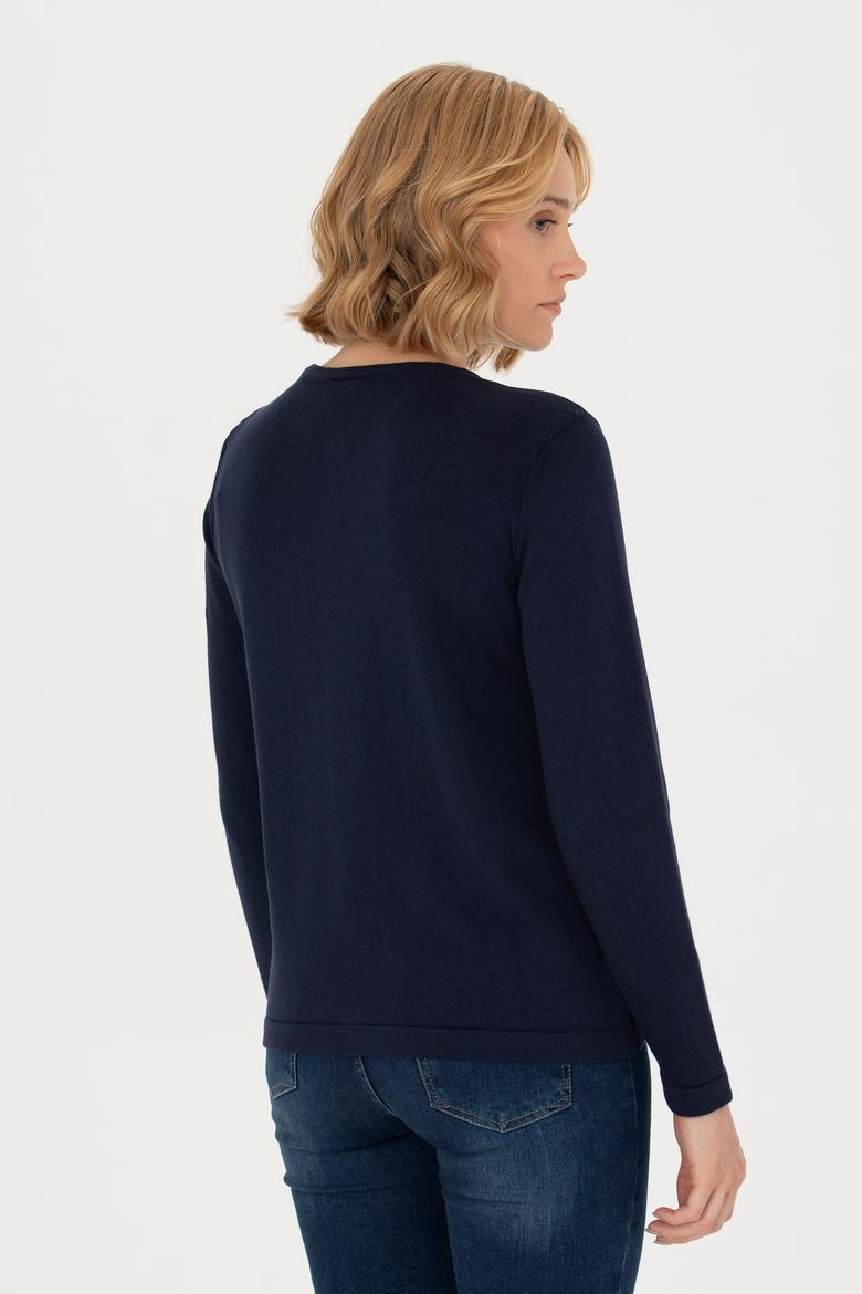 Kadın Lacivert Basic Triko Hırka - 50276236025