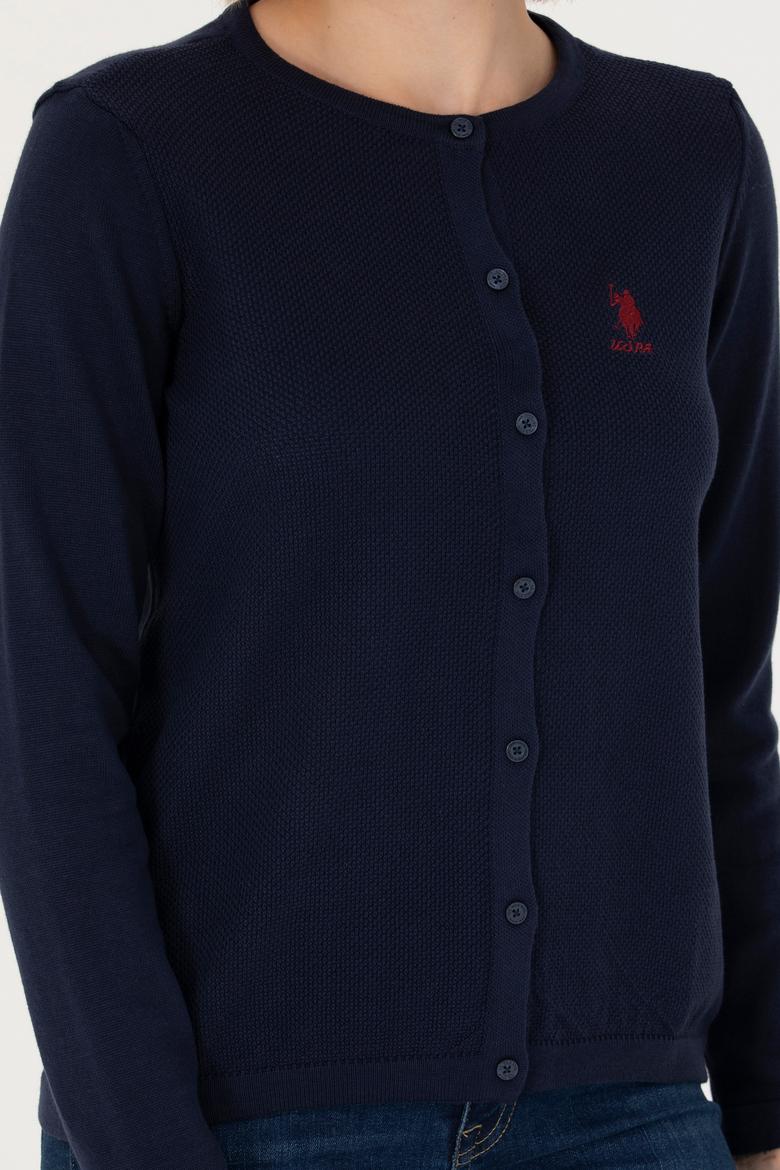 Kadın Lacivert Basic Triko Hırka - 50276236025