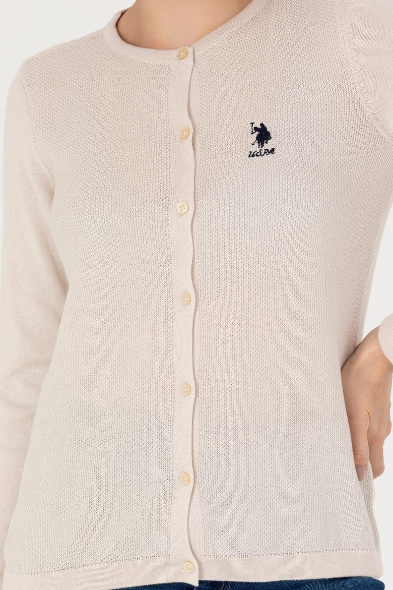 Kadın Krem Basic Triko Hırka - 50276236037