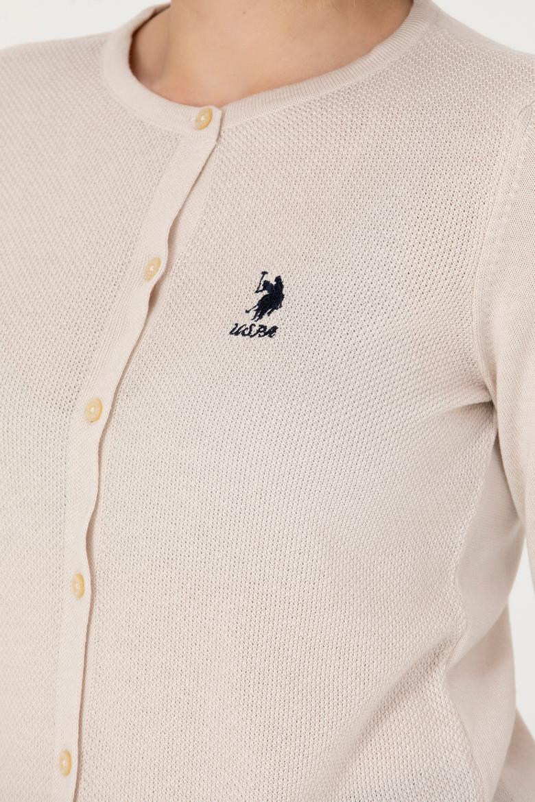 Kadın Krem Basic Triko Hırka - 50276236037