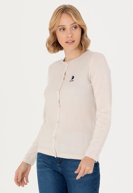 Kadın Krem Basic Triko Hırka - 50276236037