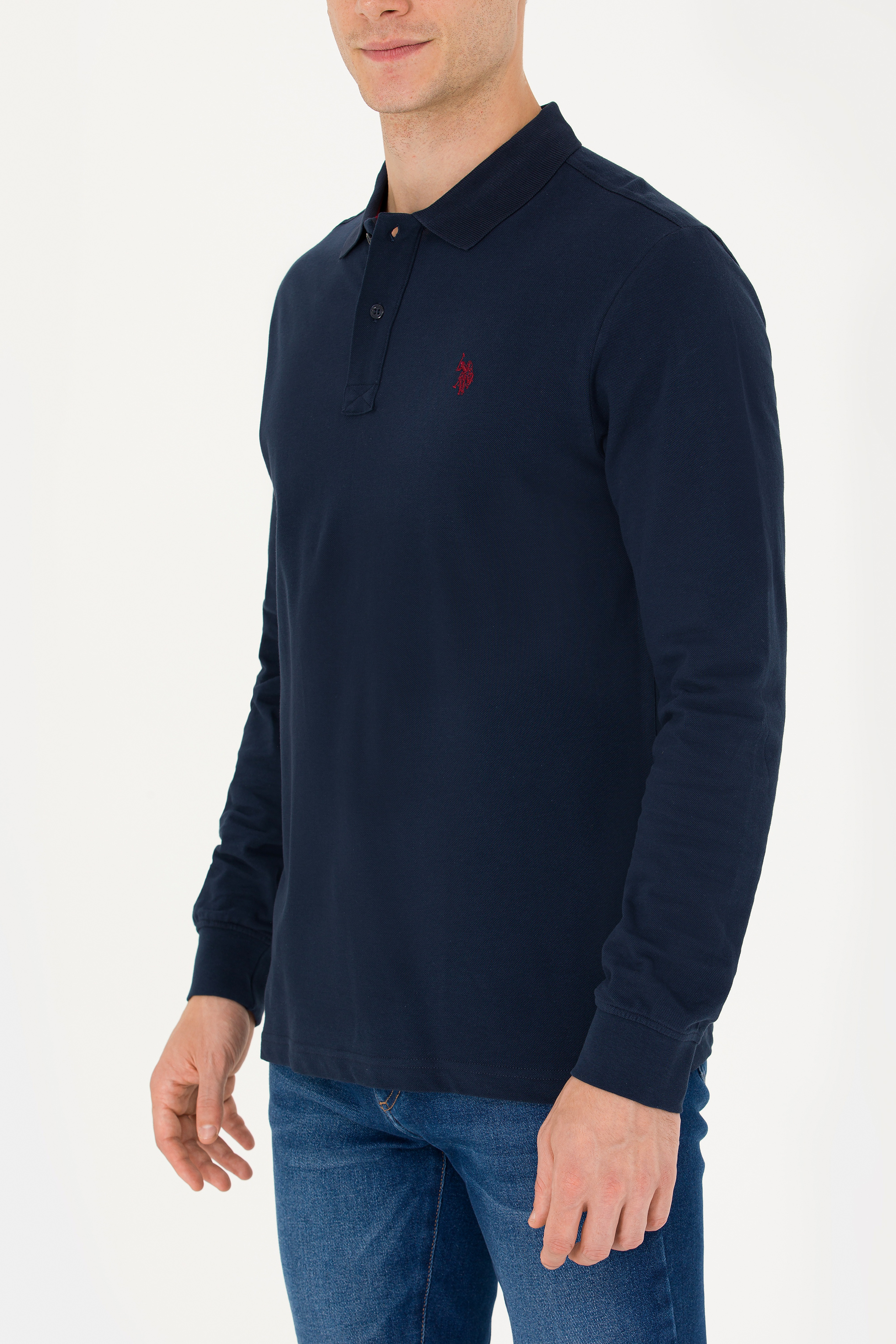 Erkek Lacivert Basic Sweatshirt - Image 6