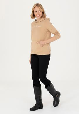 Kadın Kum Kapüşonlu Sweatshirt - 50276015028