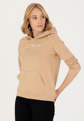 Kadın Kum Kapüşonlu Sweatshirt - 50276015028