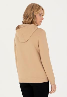 Kadın Kum Kapüşonlu Sweatshirt - 50276015028
