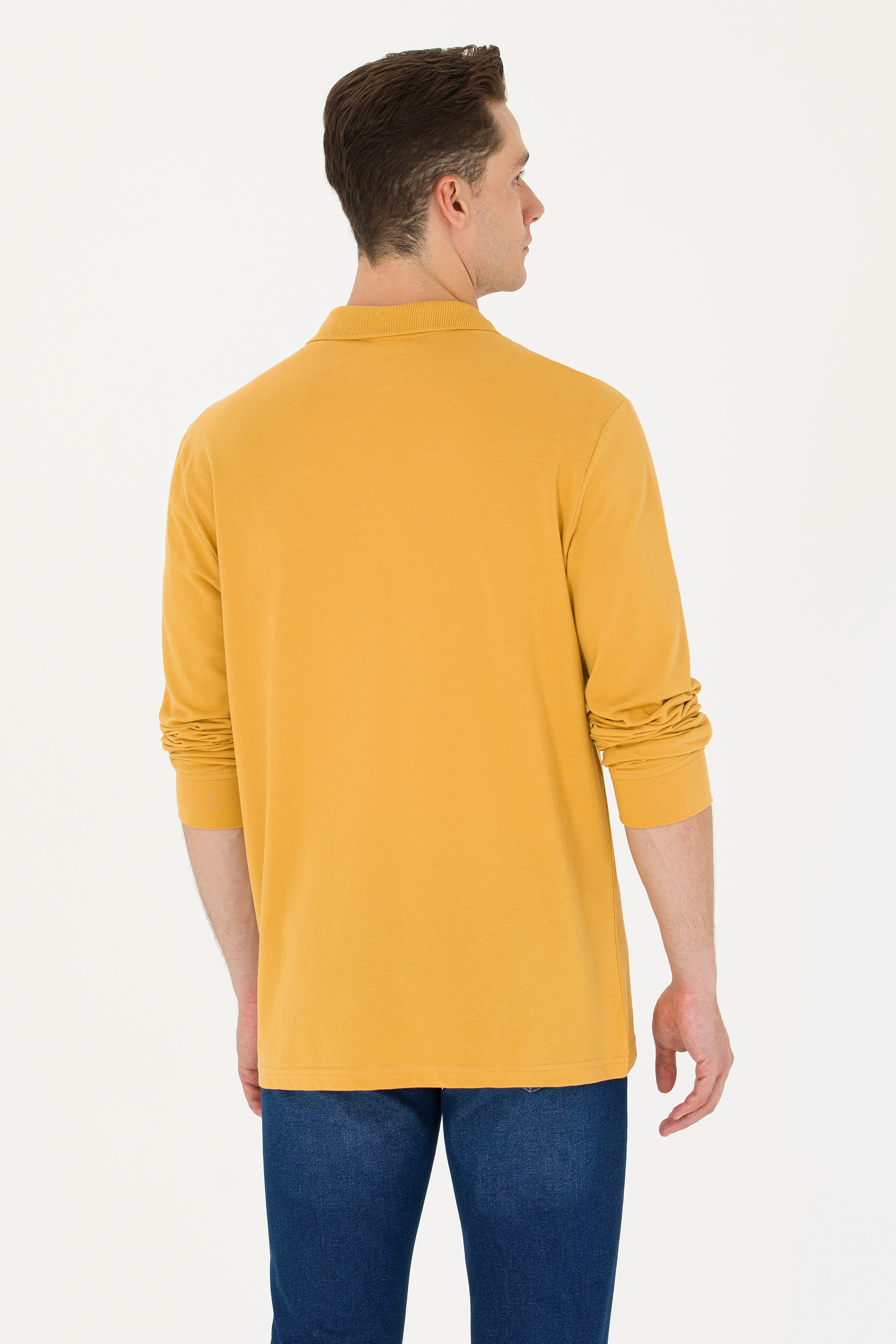 Erkek Hardal Basic Sweatshirt