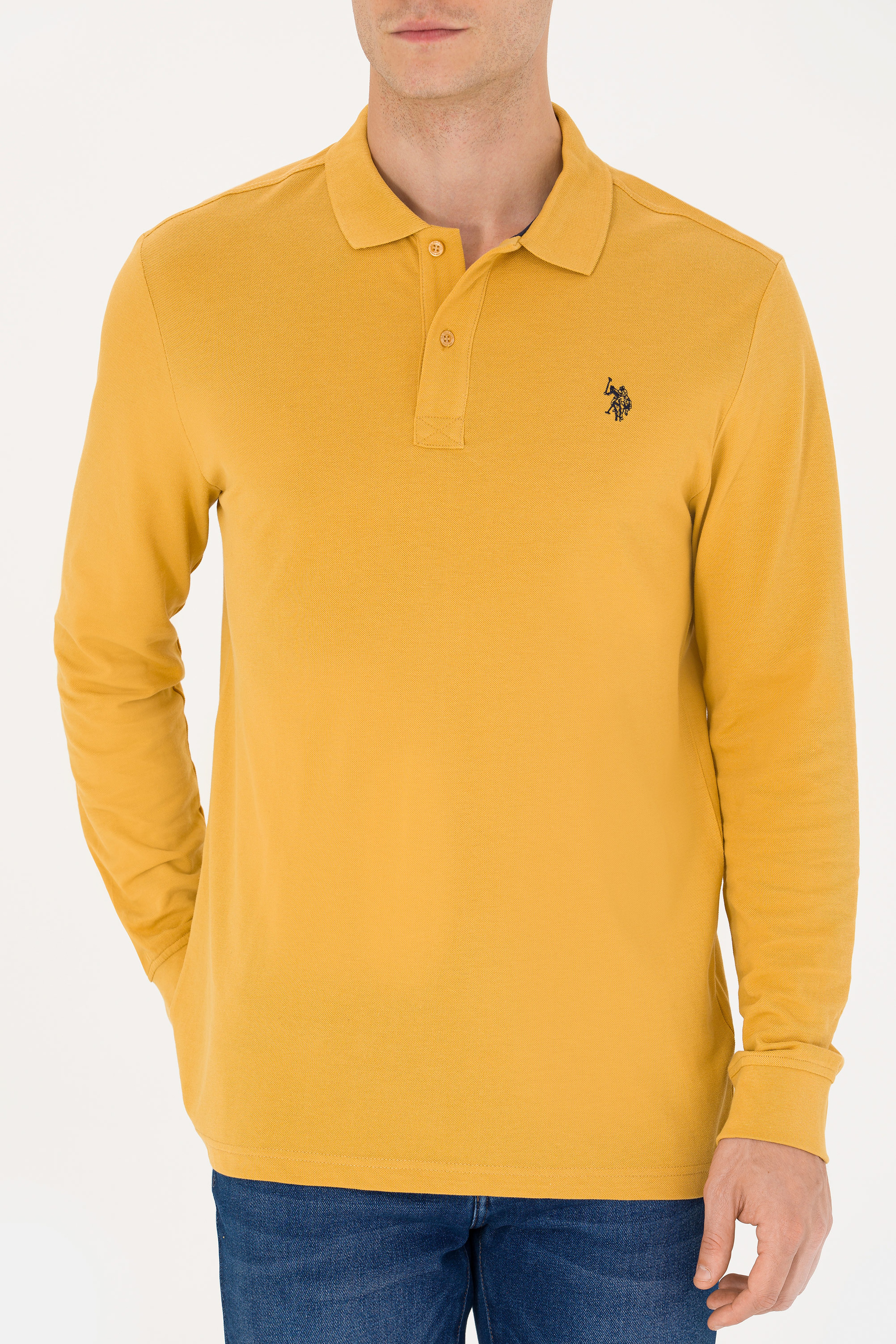 Erkek Hardal Basic Sweatshirt - Image 6