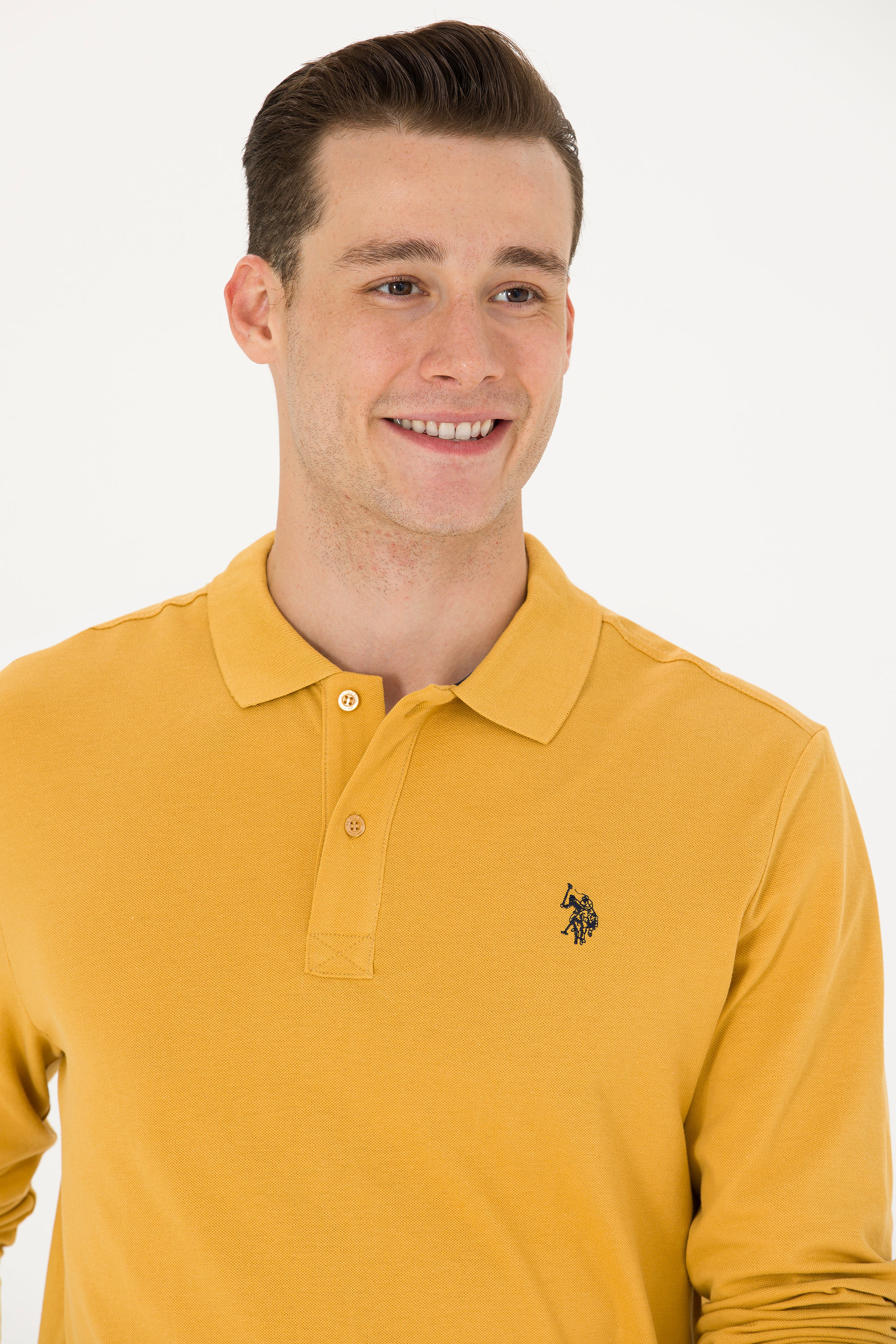 Erkek Hardal Basic Sweatshirt - Image 2