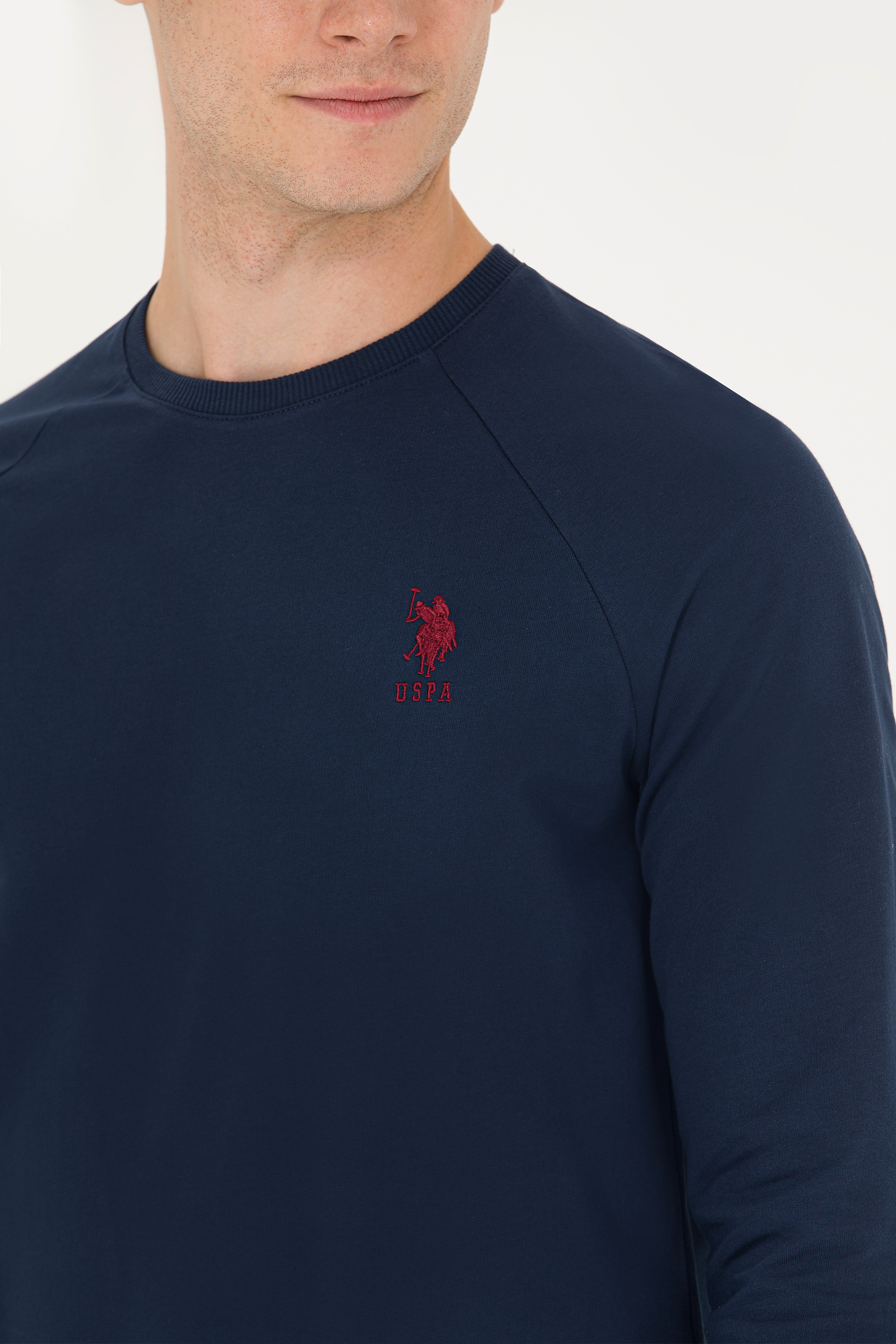 Erkek Lacivert Basic Sweatshirt - Image 7