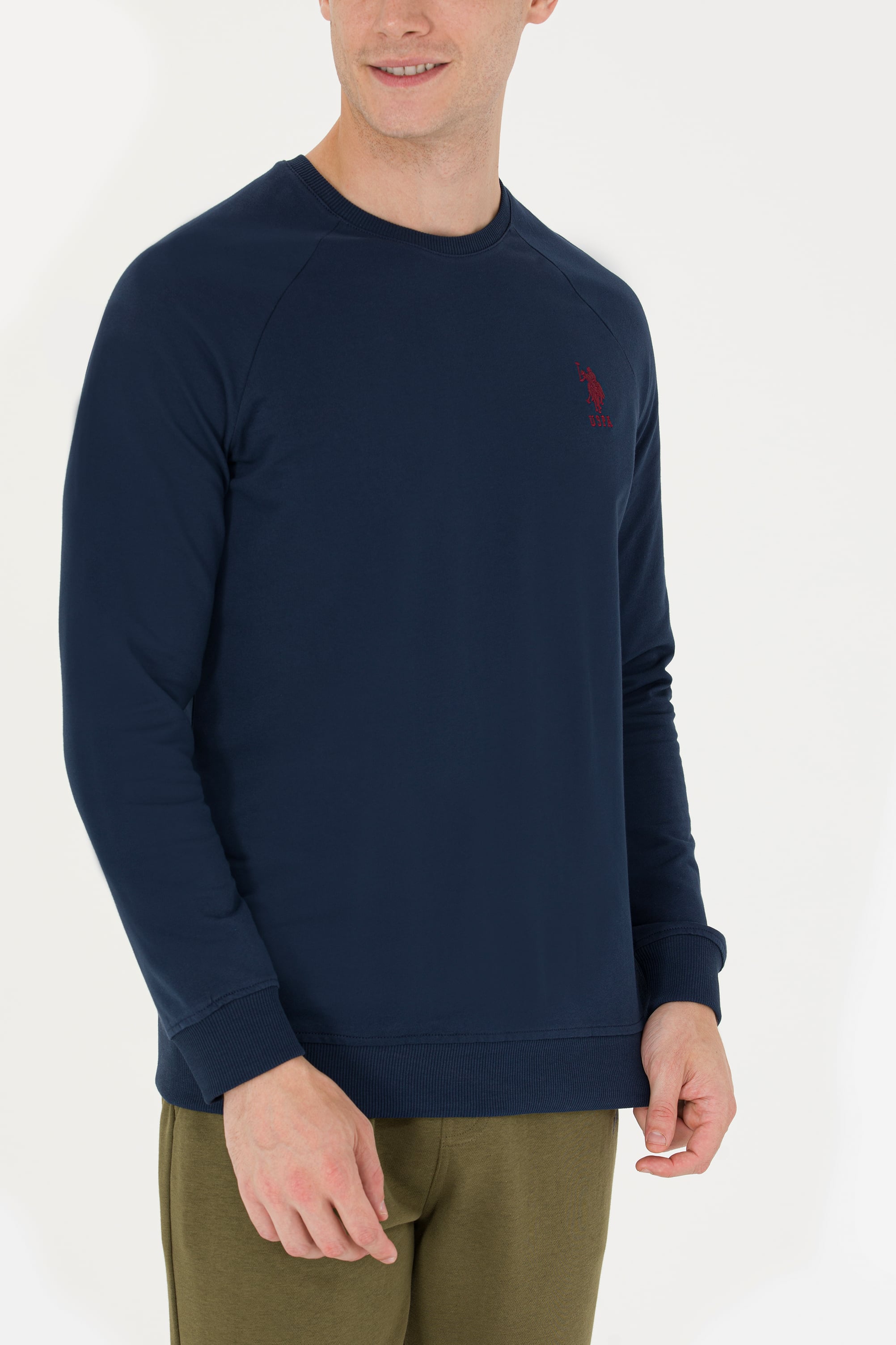 Erkek Lacivert Basic Sweatshirt - Image 6