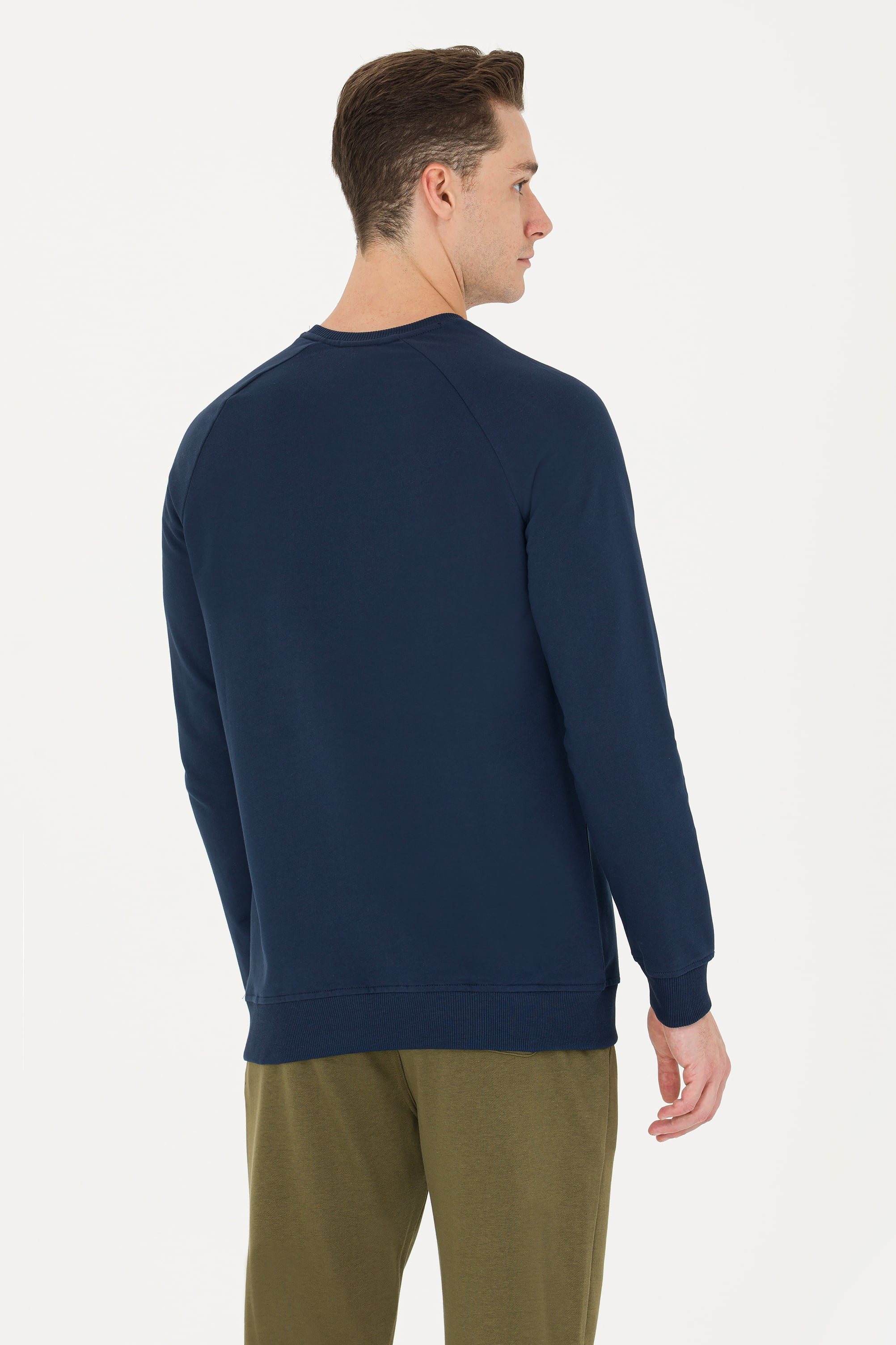 Erkek Lacivert Basic Sweatshirt - Image 5