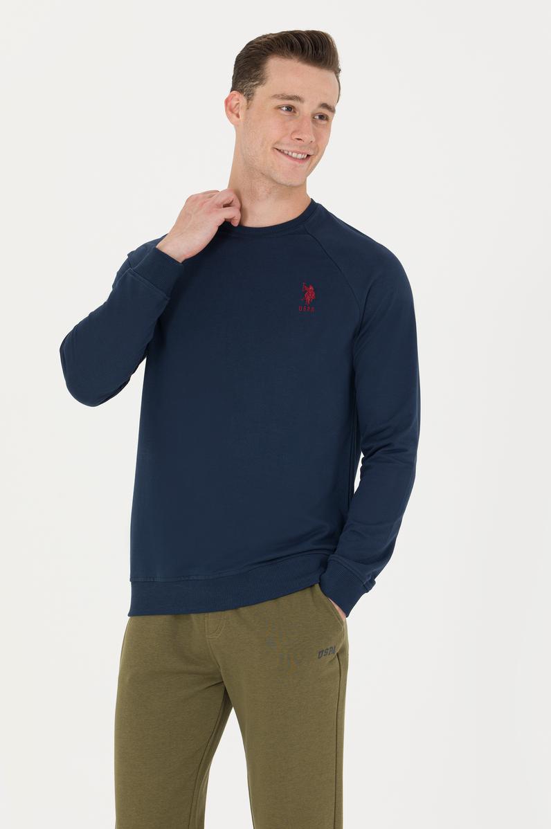Erkek Lacivert Basic Sweatshirt