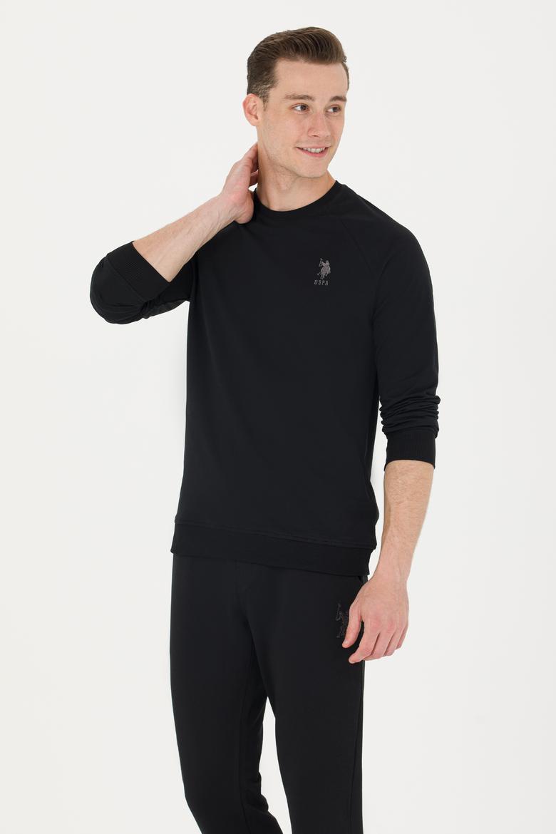 Erkek Siyah Basic Sweatshirt