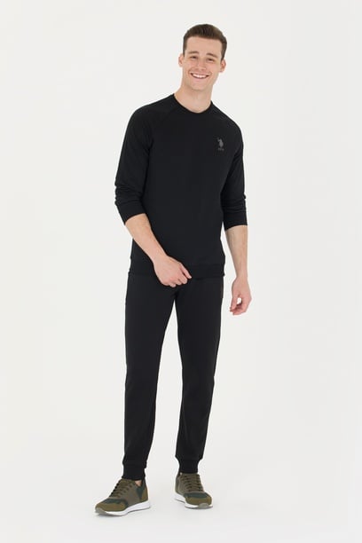 Erkek Siyah Basic Sweatshirt