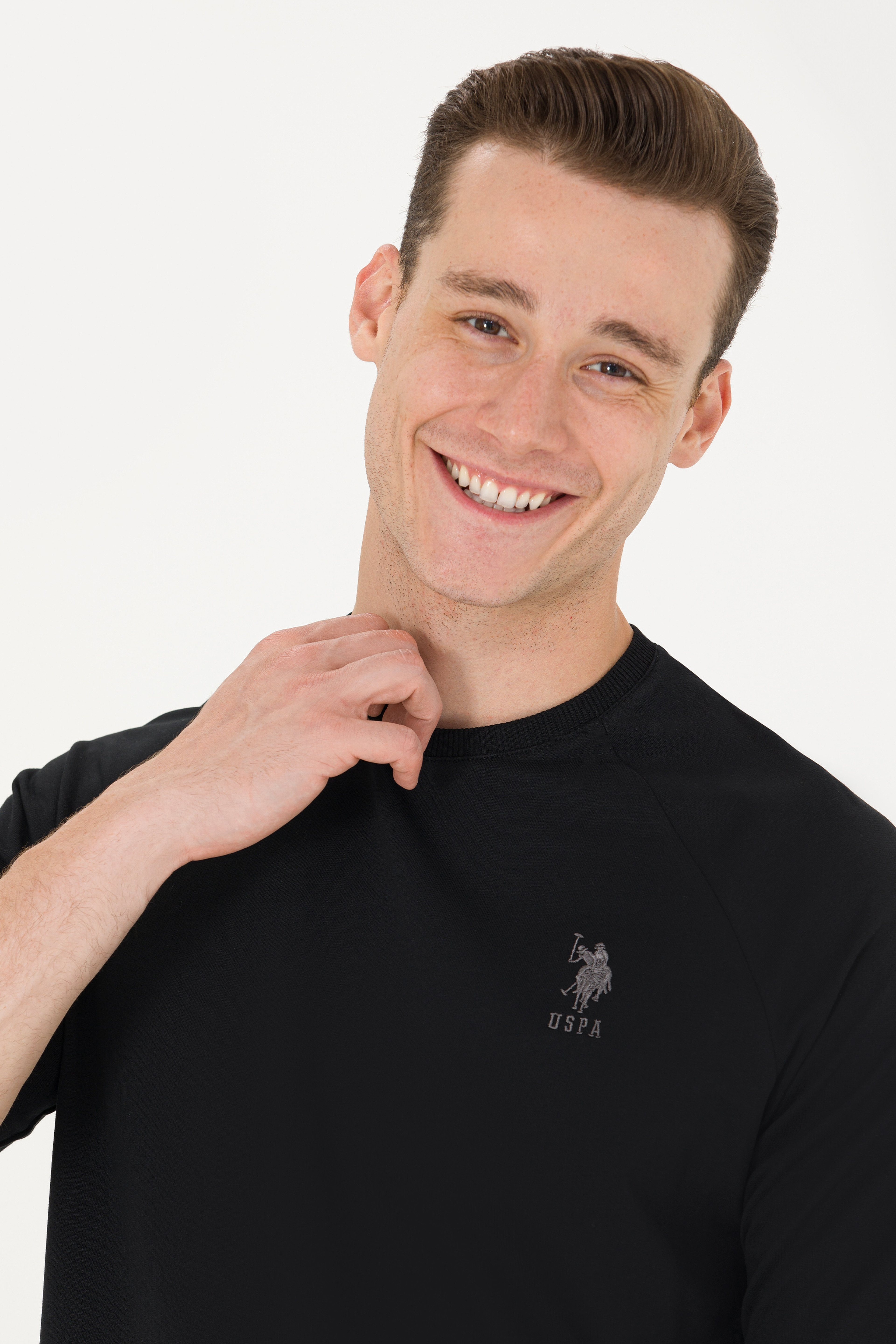 Erkek Siyah Basic Sweatshirt - Image 2