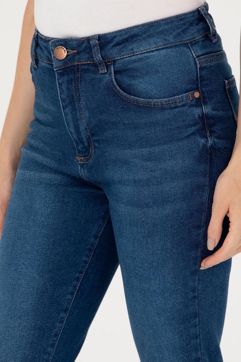 Kadın Mavi Jean Pantolon - 50271480002