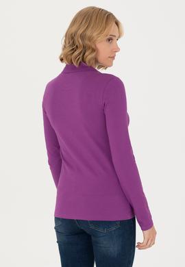 Kadın Violet Basic Polo Yaka Sweatshirt - 50271573194