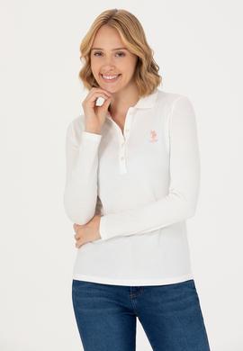 Kadın Ekru Basic Polo Yaka Sweatshirt - 50271573217