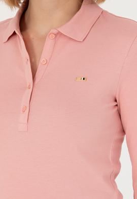 Kadın Pudra Basic Polo Yaka Sweatshirt - 50276160053