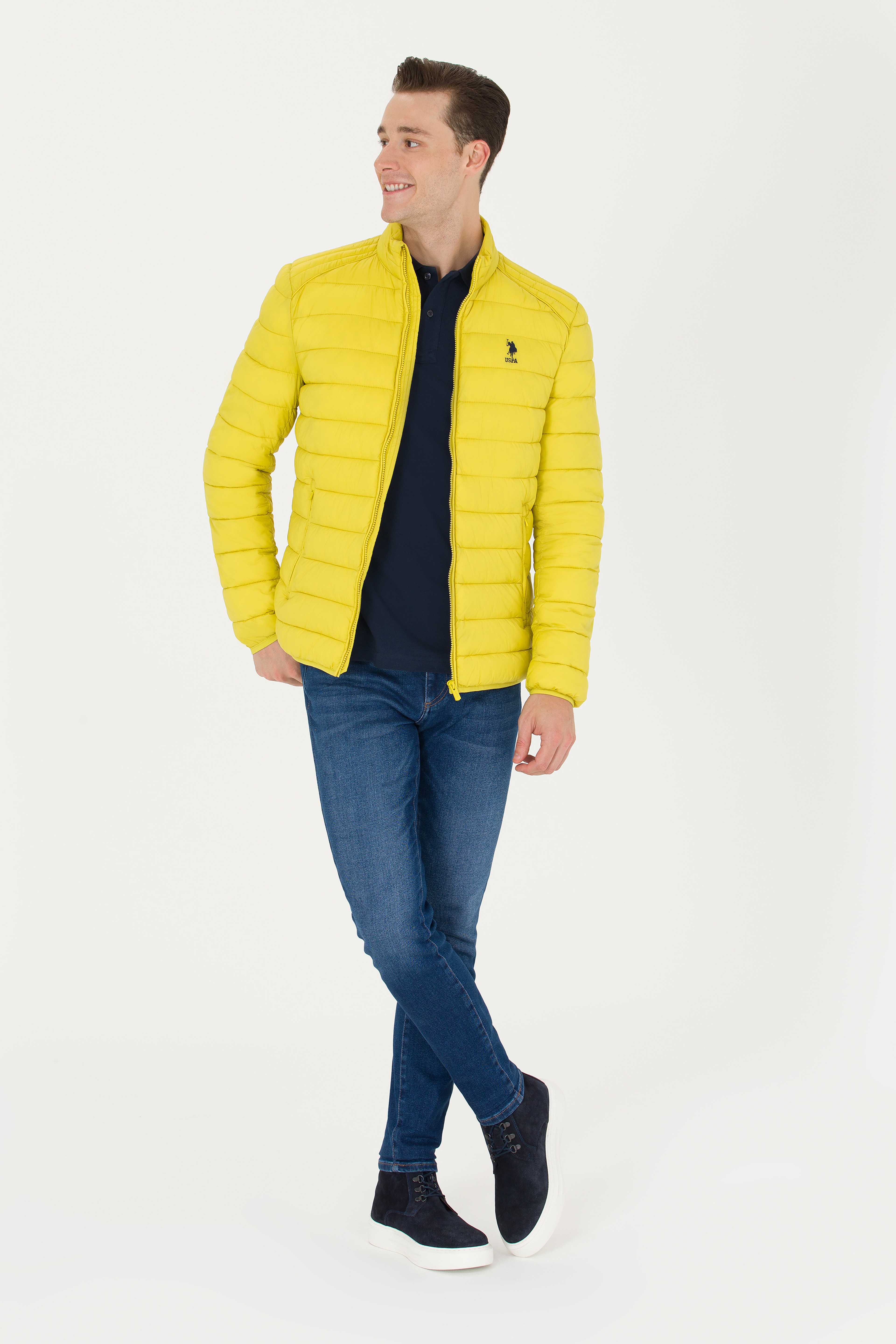 Erkek Neon Sarı Mont