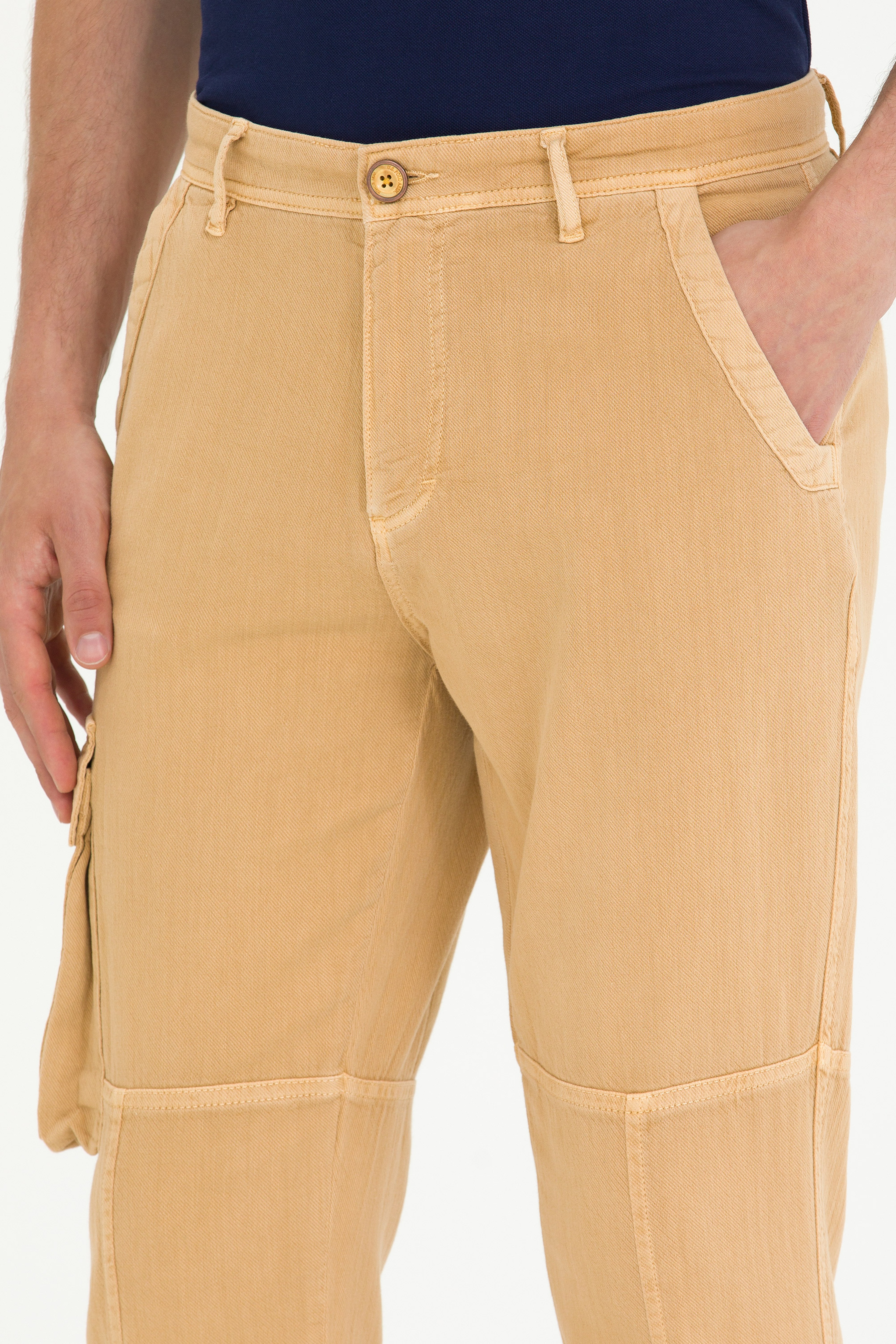 Erkek Jogger Fit Camel Kanvas Pantolon