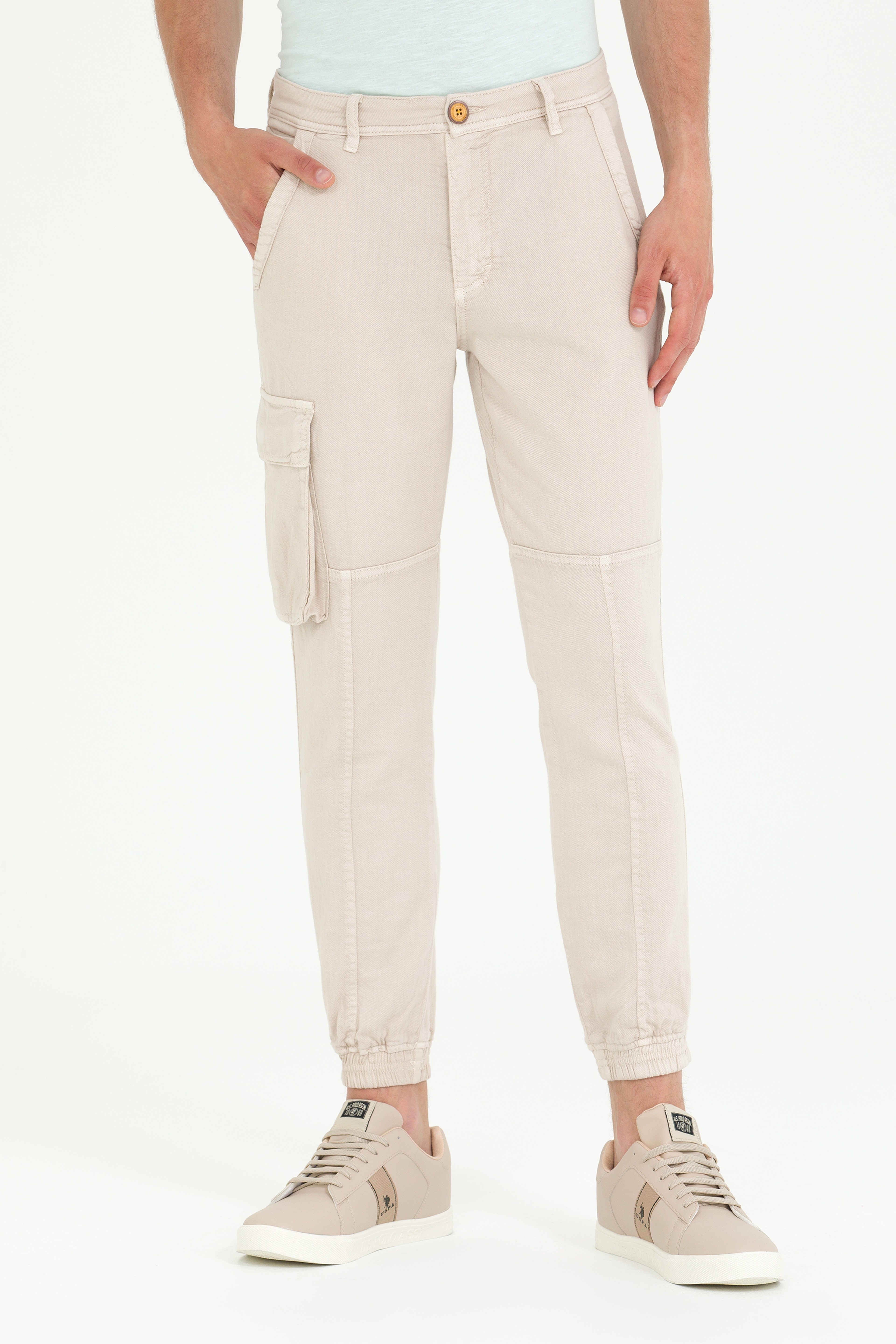 Erkek Jogger Fit Taş Kanvas Pantolon - Image 2