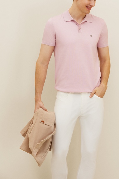 Erkek Slim Fit Ekru Kanvas Pantolon